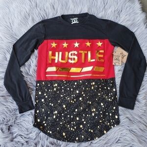 NWT Brooklyn Laundry HUSTLE Foil Tee size L(14-16)